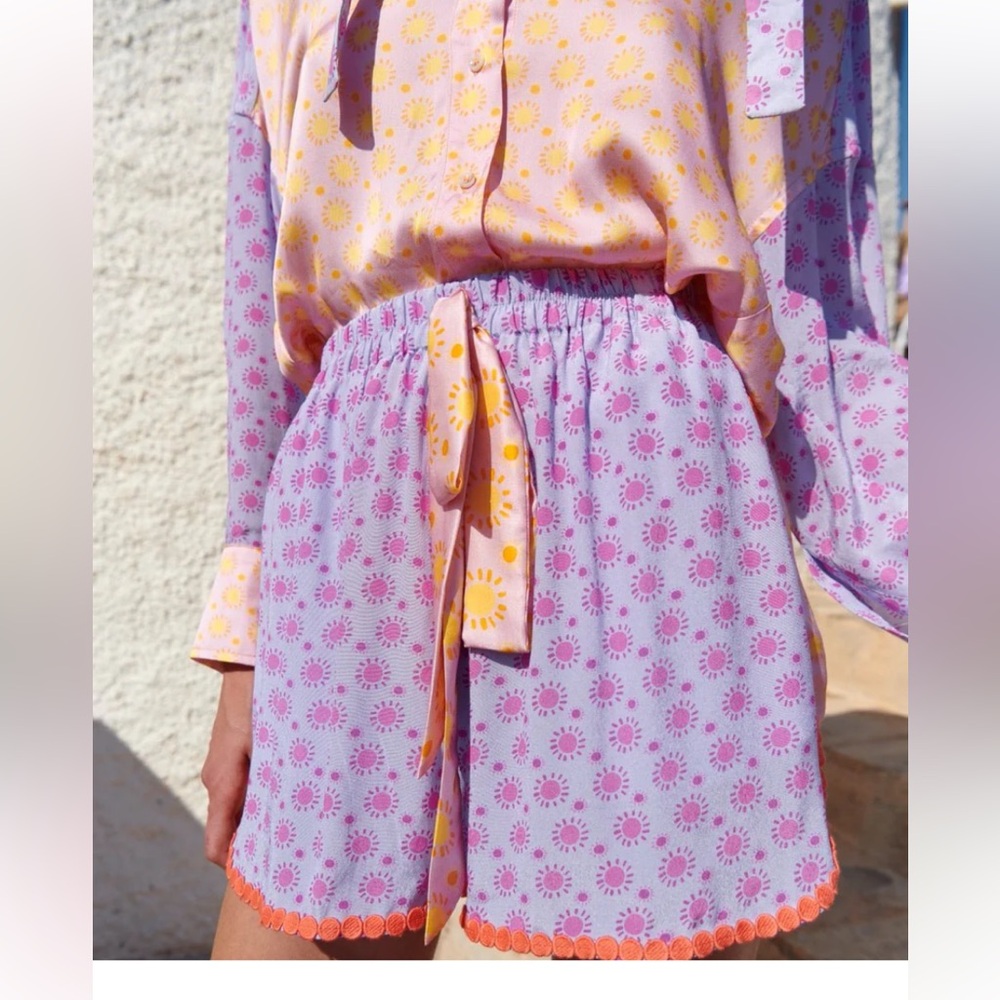 Women's Celia B Purple and Pink Swim Cover-Up Shorts